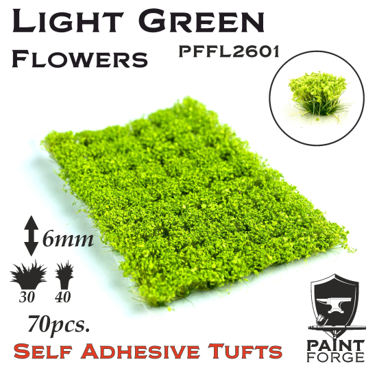 Paint Forge kępki kwiatków Light Green - 70sztuk / 6mm